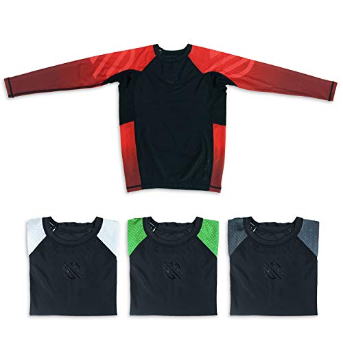 Sanabul Kinder Essentials Langarm-Training Rash Guard für MMA BJJ Wrestling - Rot - Mittel von Sanabul
