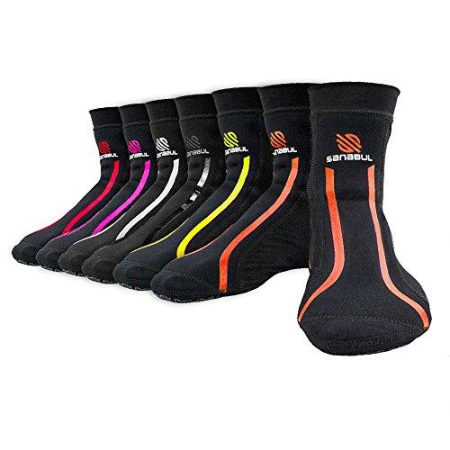 Sanabul Rutschfeste Socken für Herren und Damen, MMA, Kickboxen, Ringen, Pilates, Yoga, rutschfeste Socken, Orange/Abendrot im Zickzackmuster (Sunset Chevron), Large-X-Large von Sanabul