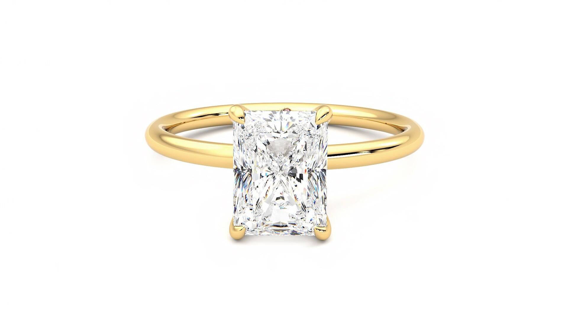 2, 8 Ct Strahlender Moissanit Verlobungsring, Braut Solitär Ring, Jubiläumsgeschenk Schnitt Ehering von Sanajewelryco