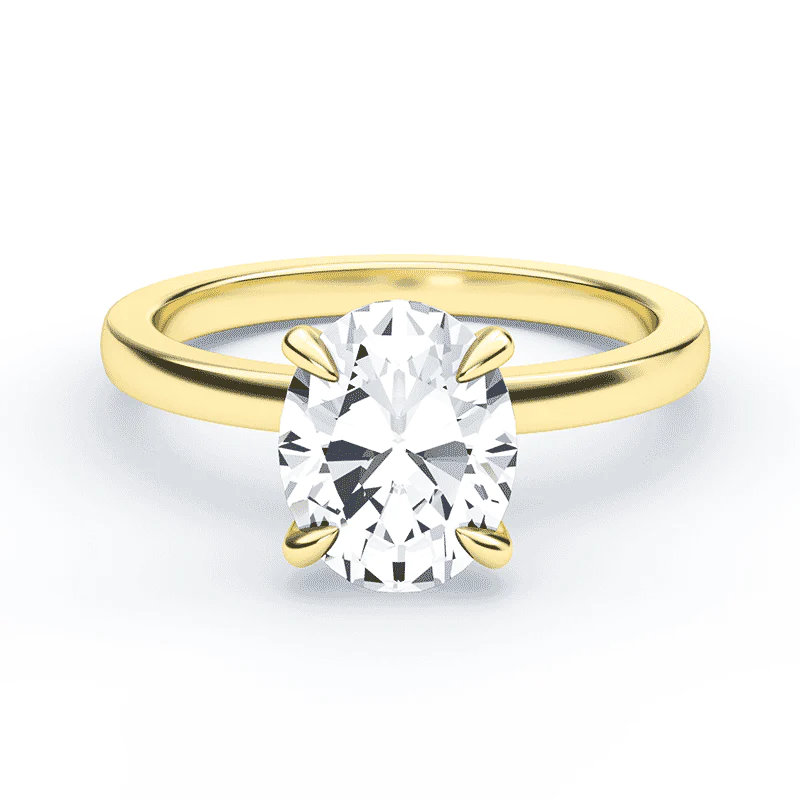 2 Ct Oval Cut Moissanite Verlobungsring Blütenblatt Prong Diamant Ring Solitär Ehering 14K Solid Goldring Zierliche Versprechen Für Sie von Sanajewelryco