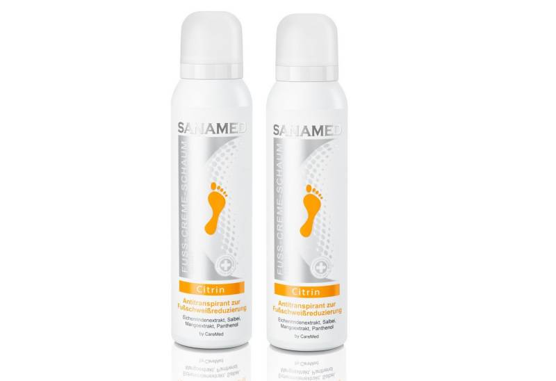 Sanamed Fußschaum Citrin Antitranspirant zur Fußschweißreduzierung, 2-tlg. von Sanamed
