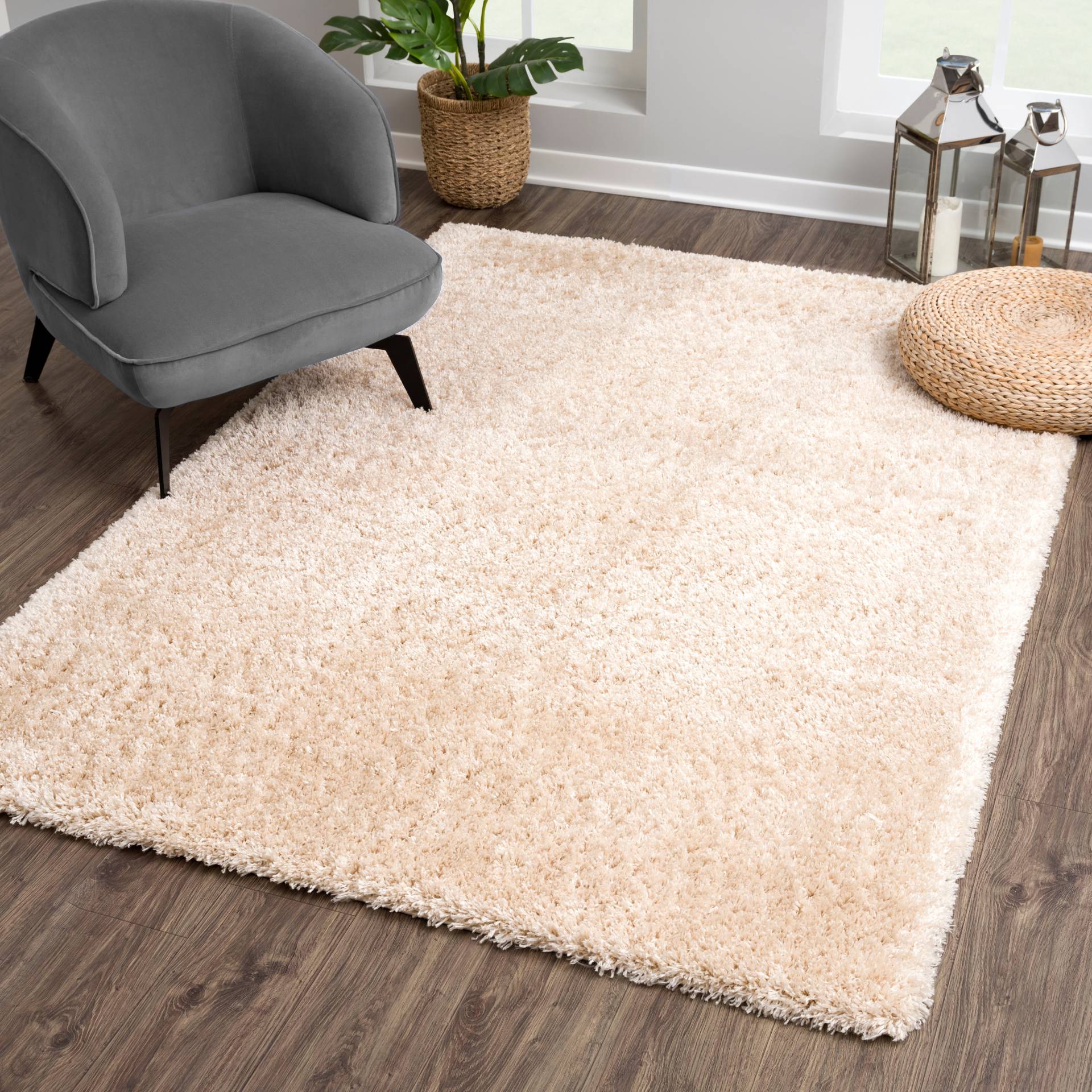 Sanat Hochflor-Teppich "Porto", rechteckig, 45 mm Höhe, Wohnzimmer, Langflor, Shaggy, auch als Läufer von Sanat