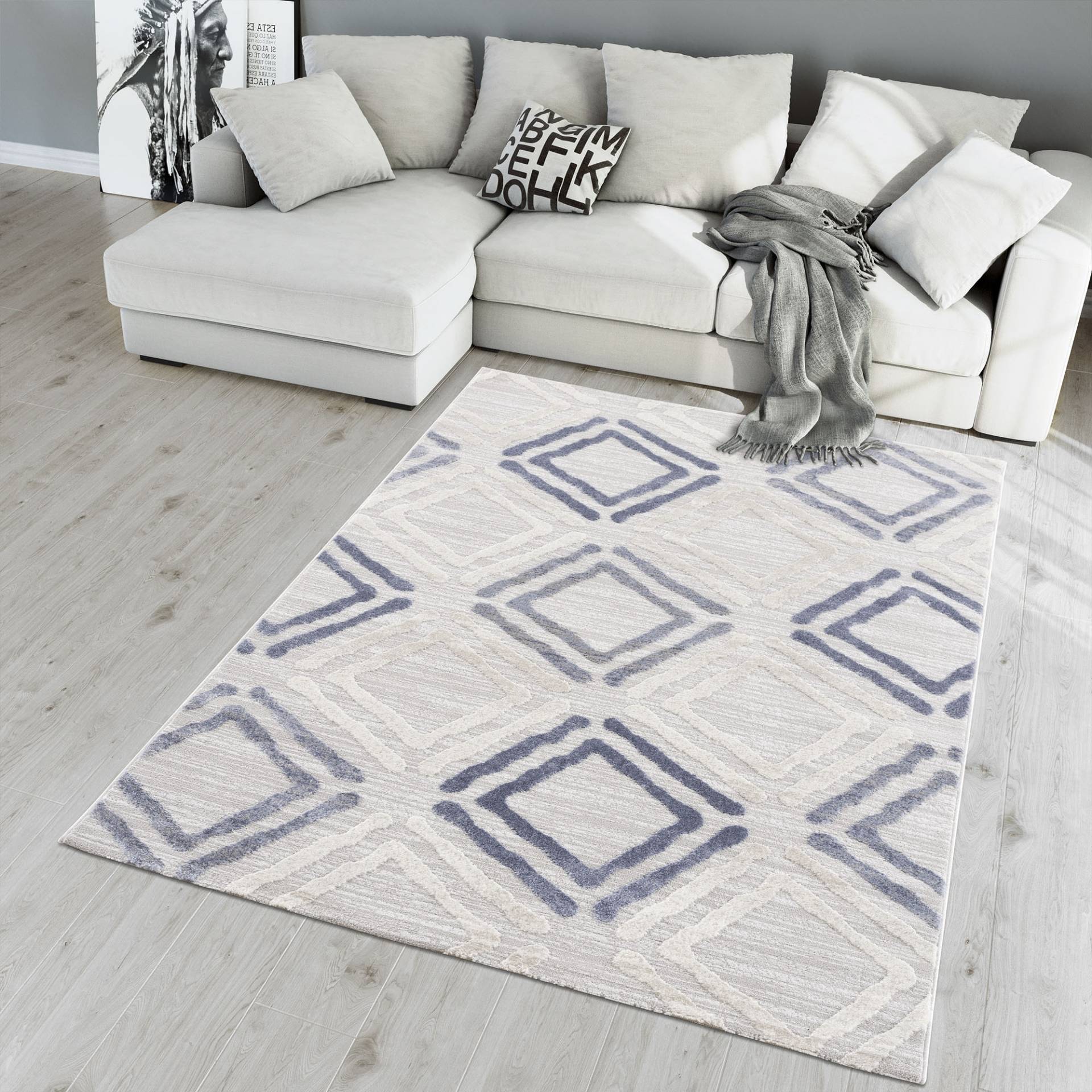 Sanat Teppich "Evra 7006" rechteckig 22 mm Höhe Wohnzimmer, Kurzflor, modern, Läufer von Sanat