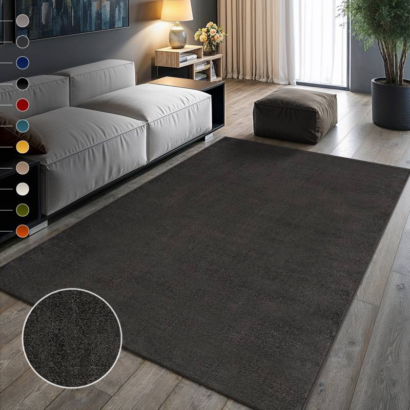 Sanat Teppich "UNI, auch als Läufer- und Rundgrößen erhältlich" rechteckig 13 mm Höhe robuster Kurzflorteppich, große Farbauswahl, Wohnzimmer, alle Räume von Sanat