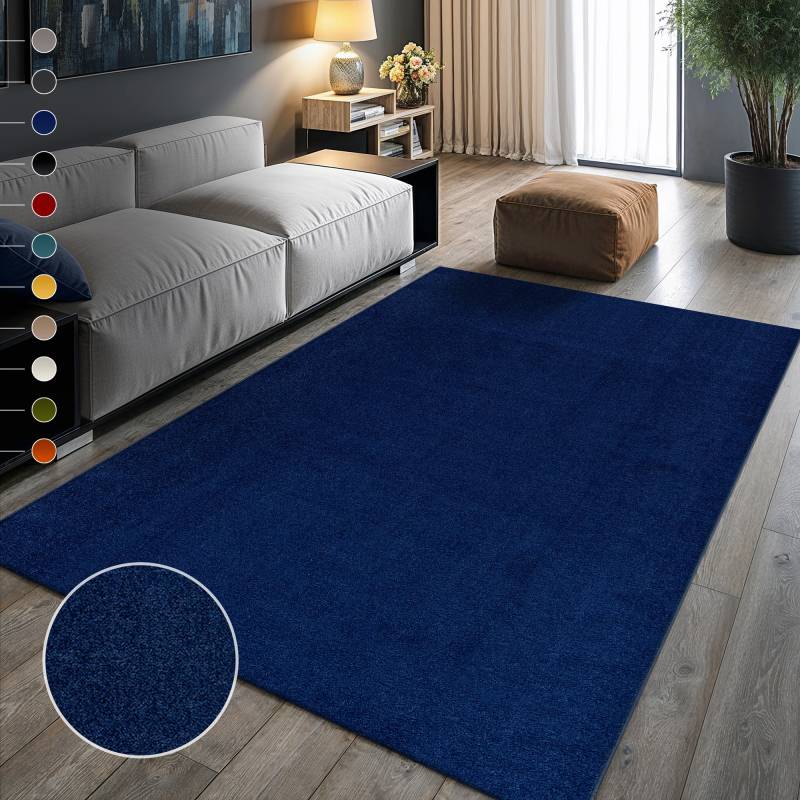 Sanat Teppich "UNI, auch als Läufer- und Rundgrößen erhältlich" rechteckig 13 mm Höhe robuster Kurzflorteppich, große Farbauswahl, Wohnzimmer, alle Räume von Sanat