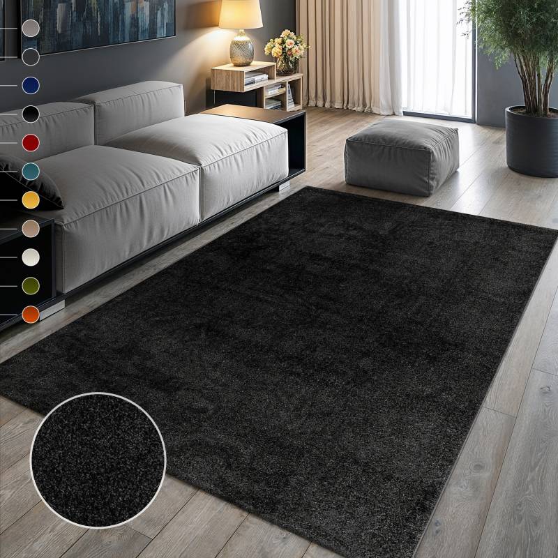 Sanat Teppich "UNI, auch als Läufer- und Rundgrößen erhältlich" rechteckig 13 mm Höhe robuster Kurzflorteppich, große Farbauswahl, Wohnzimmer, alle Räume von Sanat