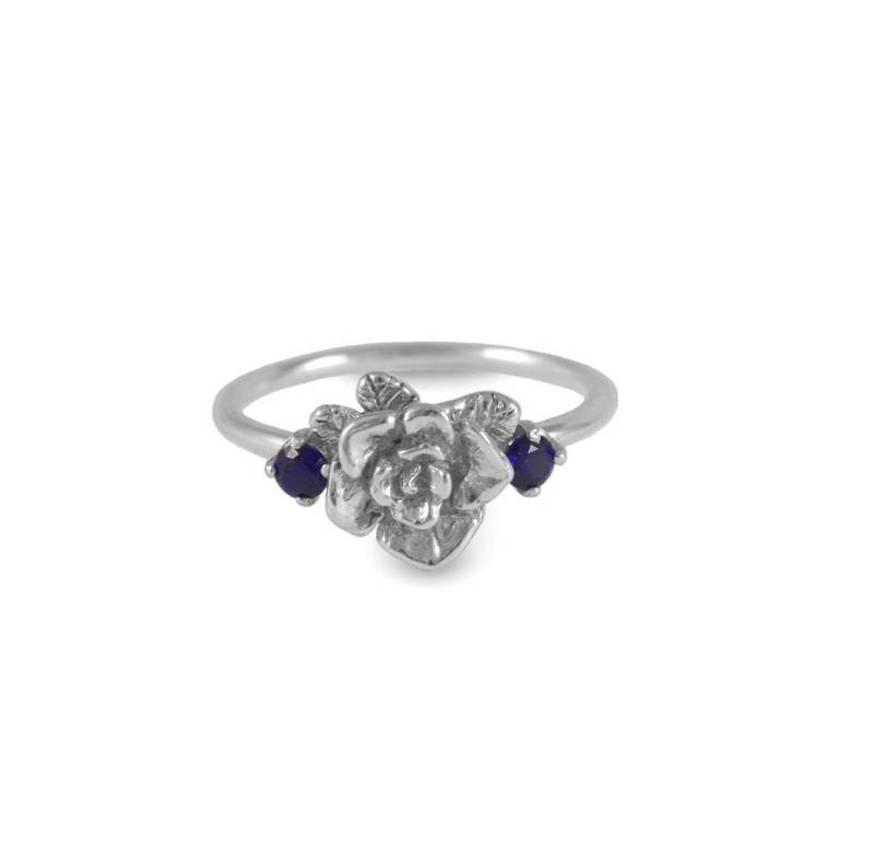 Rose Ring, Mini-Rose-Ring Mit Zirkonia, Handgemachter Sterling Silberring, Verlobungsring von SanazarRose