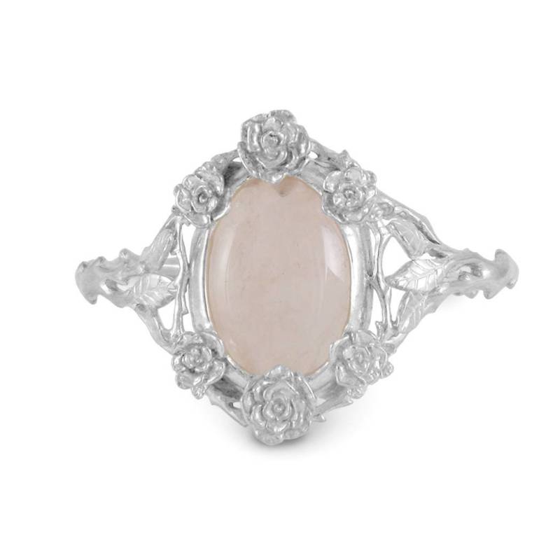 Rosenquarz, Statement Armband, Armreif, Mini-Rose-Armband Mit Rosenquarzstein, Rose Armband Sterling Silber Handgefertigt von SanazarRose