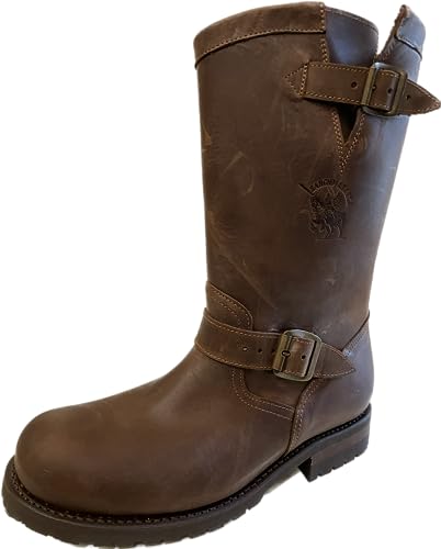 Sancho Boots Cowboydtiefel Westernstiefel Bikerboots Motorradstiefel 5659 Braun mit Profilsohle (numeric_38) von Sancho