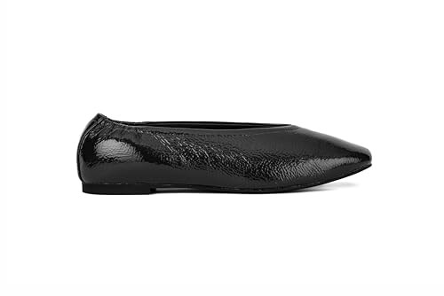 Sanctuary Damen Gracy Ballerinas aus Crinkle-Lackleder, umweltfreundliche Eleganz und Komfort, Schwarz, 39.5 EU Sanctuary Damen Gracy Ballerinas aus Crinkle-Lackleder, umweltfreundliche Eleganz und Komfort, Schwarz, 39.5 EU von Sanctuary