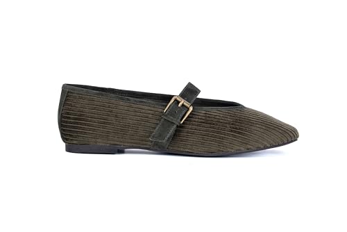 Sanctuary Gia Damen Mary Jane Flats - Häkelstrick, Slip-On, Memory-Schaum-Dämpfung, flexible Gummi-Außensohle, Kalamata, 41 EU von Sanctuary