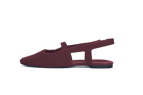 Sanctuary Klara Damen Flats Stretch-Strick Slingback mit recycelter Gummisohle, stilvolle Schuhe, Purpur, 37.5 EU von Sanctuary