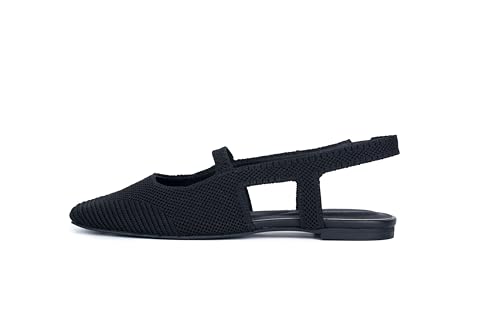 Sanctuary Klara Damen Flats Stretch-Strick Slingback mit recycelter Gummisohle, stilvolle Schuhe, Schwarz, 41 EU Sanctuary Klara Damen Flats Stretch-Strick Slingback mit recycelter Gummisohle, stilvolle Schuhe, Schwarz, 41 EU von Sanctuary