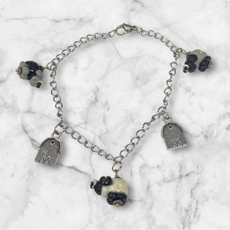 Polymer Clay Schaf Armband - Süßer Tier Charm Schmuck von SandersCraftsShop