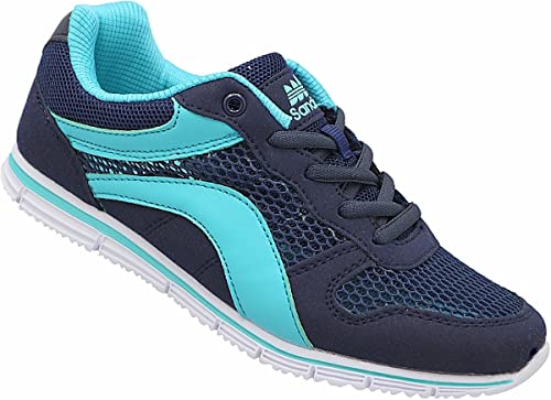 Damen Leichter luftiger Sommer Schuhe Runners Turnschuhe Sneaker Neon (Navy, eu_Footwear_Size_System, Adult, Women, Numeric, medium, Numeric_37) von Sandic