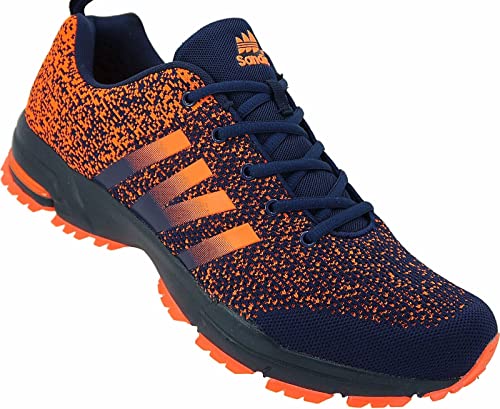 Damen Schuhe Sportschuhe Turnschuhe Sneaker Neon (Navy Orange, eu_Footwear_Size_System, Adult, Women, Numeric, medium, Numeric_41) von Sandic