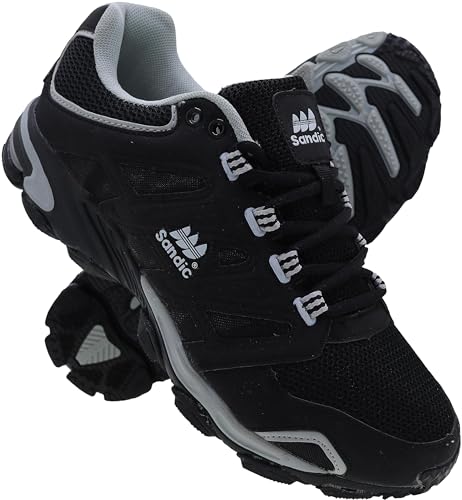 Herren Sportschuhe Sneaker Turnschuhe Laufschuhe Schuhe (Schwarz Grau, eu_Footwear_Size_System, Adult, Men, Numeric, medium, Numeric_45) von Sandic
