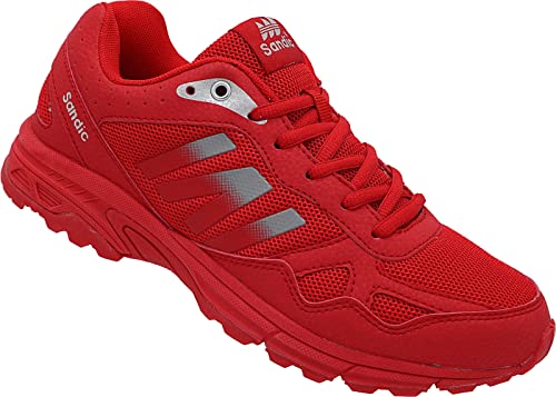 Herren Sportschuhe Sneaker Turnschuhe Laufschuhe Schuhe Nr. 2216 (Rot Grau, eu_Footwear_Size_System, Adult, Men, Numeric, medium, Numeric_44) von Sandic