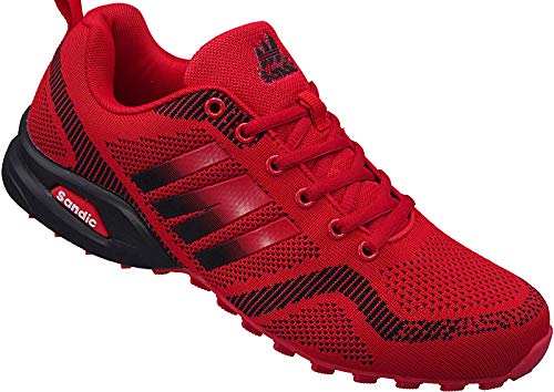 Herren Sportschuhe Sneaker Turnschuhe Laufschuhe Schuhe Nr. 2941 (Rot Schwarz, eu_Footwear_Size_System, Adult, Men, Numeric, medium, Numeric_46) von Sandic