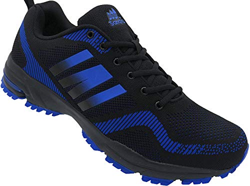 Herren Sportschuhe Sneaker Turnschuhe Schuhe Übergröße Art. Nr. 1388 (Schwarz Royal, eu_Footwear_Size_System, Adult, Men, Numeric, medium, Numeric_48) von Sandic