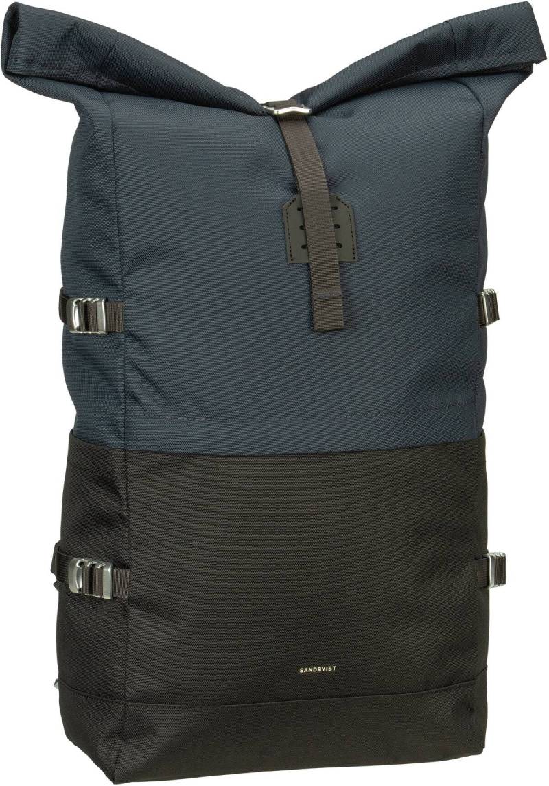 Sandqvist Icon Rolltop BP L  in Multi Black/Navy (31.5 Liter), Rolltop Rucksack von Sandqvist