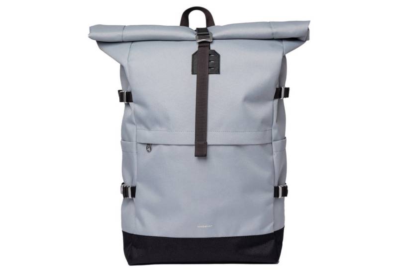 Sandqvist Laptoprucksack Icon Rolltop - Rucksack L 16" 65 cm erw. (ice blue with black von Sandqvist