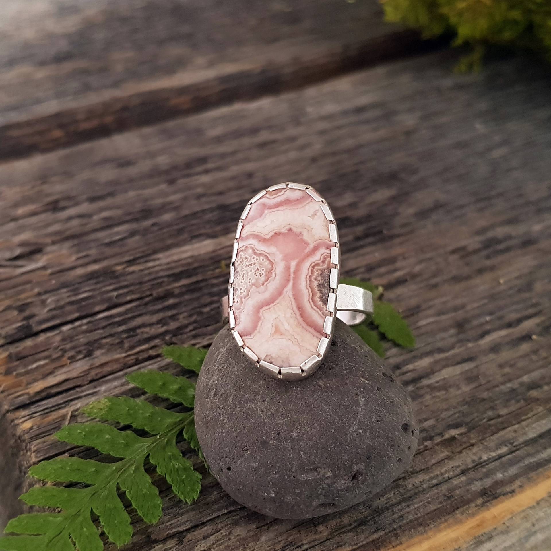 Sterling Silber Ring, Ringe Für Frauen, Edelstein Rosa Stein Minimalist Ring Silber, Einfache Größe 6, 5 von SandraZdesign