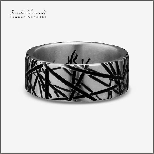 Silberring „Zerbrochene Spiegel" Unisexring /R038 von SandroVerardi