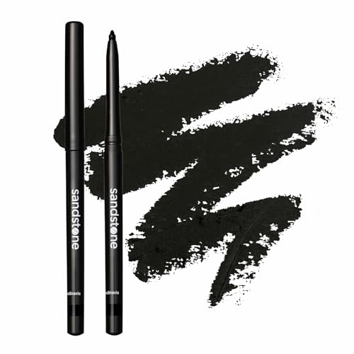 Sandstone Scandinavia Hypoallergener Waterproof Eyeliner | Schwarzer Eyeliner für Empfindliche Augen | Parfümfreier Veganer und Tierversuchsfreier lidstrich stift (Schwarz) von Sandstone Scandinavia