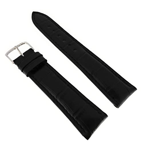 Rios Uhrenarmband Louisiana Kroko Kalb 18mm schwarz Made in Germany von Sandtuhr