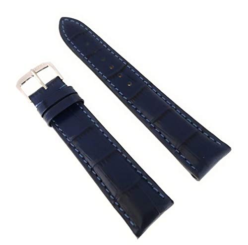 Sandtuhr Rios Uhrenarmband Louisiana Kroko Kalb 20mm blau Made in Germany von Sandtuhr