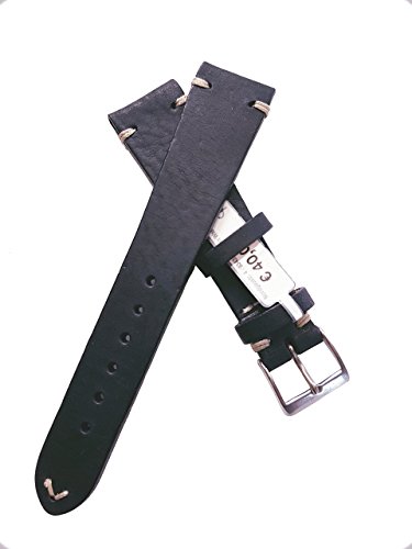 Hunter Action-Vintage-Uhrband 20 mm braun Deutscher (schwarz) von Sandtuhr