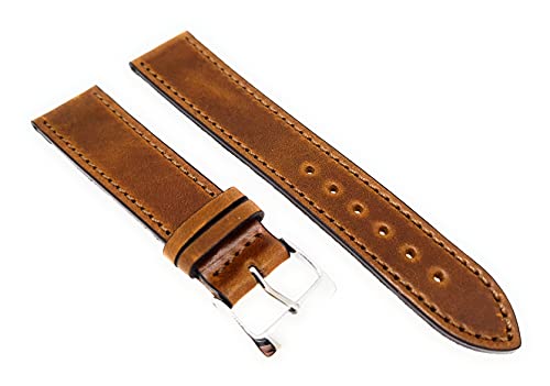 Sandtuhr Horween Cordovan Shell Uhrenarmband 18mm Whiskey braun Made in Germany von Sandtuhr