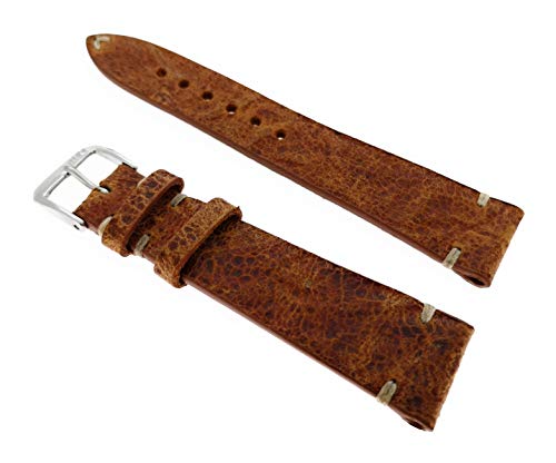 Vintage Rustika Leder 18mm Uhrenarmband handgenäht, Made in Germany von Sandtuhr