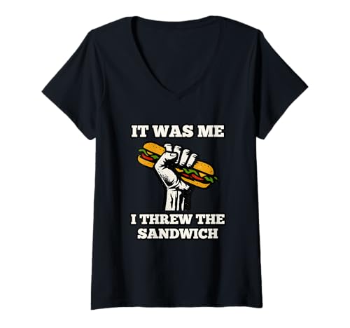 Damen It was me I Threw The sandiwch, Free DC Protest Fist Humor T-Shirt mit V-Ausschnitt Damen It was me I Threw The sandiwch, Free DC Protest Fist Humor T-Shirt mit V-Ausschnitt von Sandwich thrower Free DC. Funny political meme