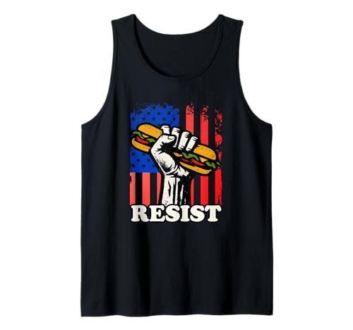 Sandwich Activism USA Flag Protest Fist Humor Men Women Tank Top von Sandwich thrower Free DC