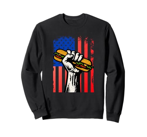 Sandwich USA Flag Protest Fist Humor Men Women Sweatshirt von Sandwich thrower Free DC