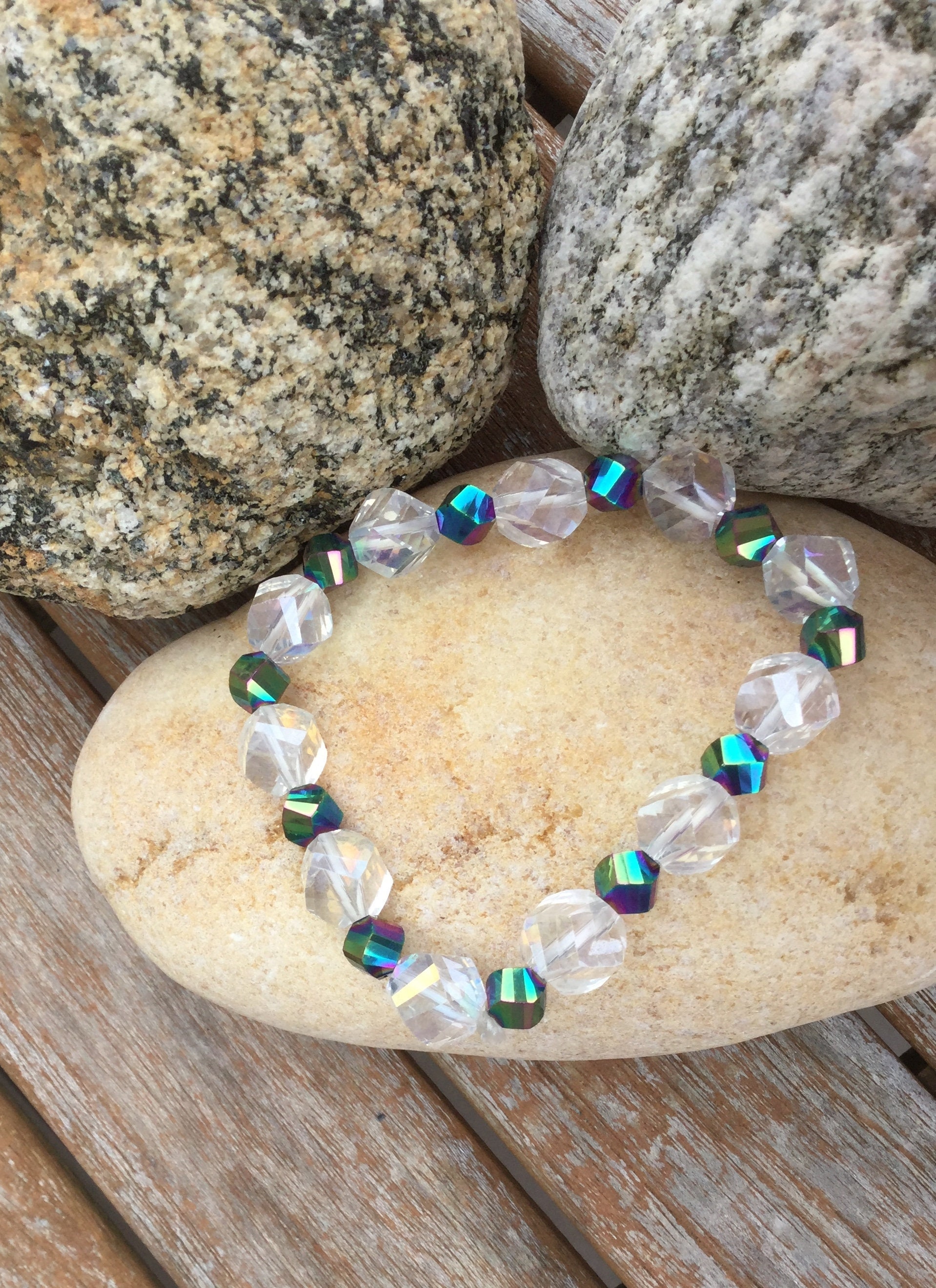 Aurora Borealis Helix Kristall & Regenbogen Ab Perlen Armband Aurora Borealis Helix Kristall & Regenbogen Ab Perlen Armband von SandyIslandJewels
