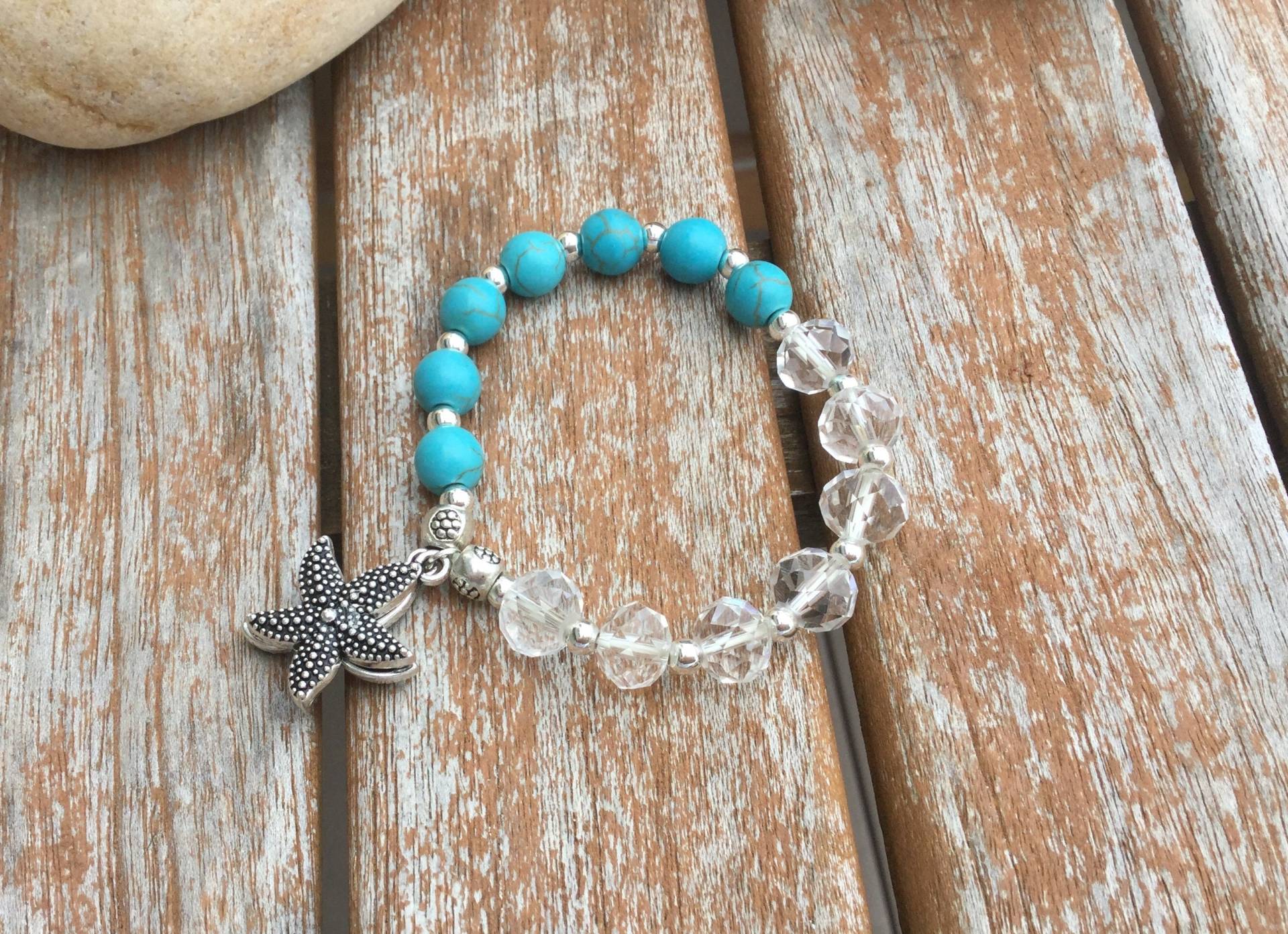 Türkis Stein Und Kristall Armband Seestern Charm Türkis Stein Und Kristall Armband Seestern Charm von SandyIslandJewels