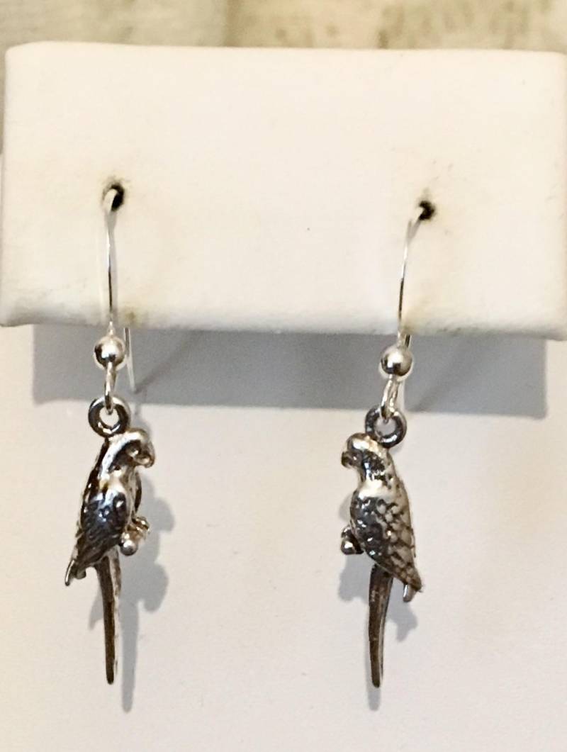 Antik Sterling Silber Papageien Ohrringe 224 von SandyNationJewelry