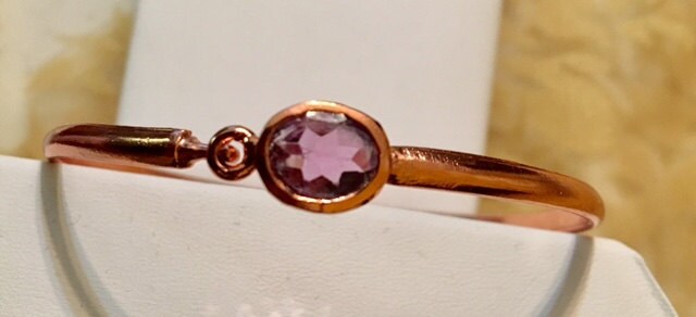 Armreif Aus Kupfer Mit Amethyst-stein 656 von SandyNationJewelry