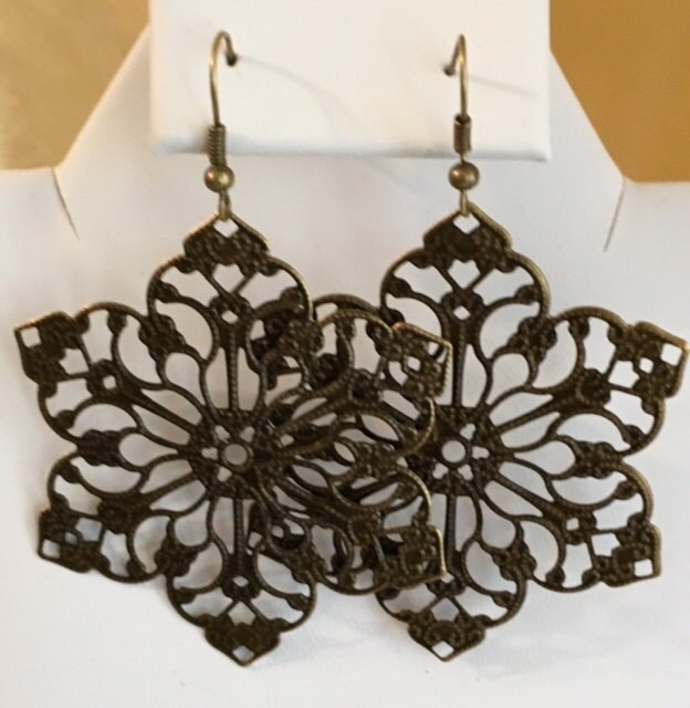 Bronze-Filagree Ohrringe 085 von SandyNationJewelry