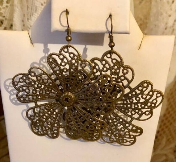 Bronze-Filagree Ohrringe 106 von SandyNationJewelry