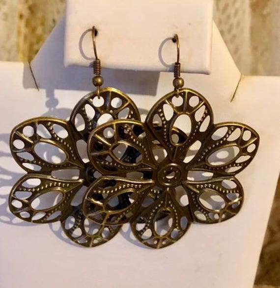 Bronze-Filagree Ohrringe 109 von SandyNationJewelry