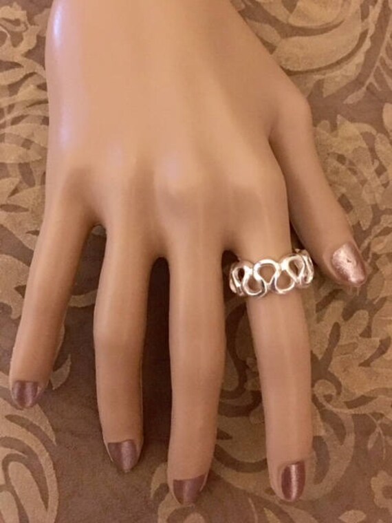 Curvy Design Sterling Silber Ring 962 von SandyNationJewelry