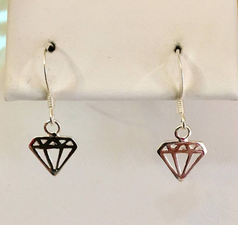 Diamant Form Sterling Silber Ohrringe 206 von SandyNationJewelry