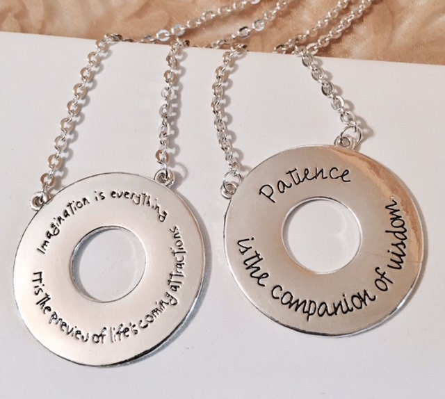 Geduld Und Fantasie Halsketten Hand Gestempelt 605 von SandyNationJewelry