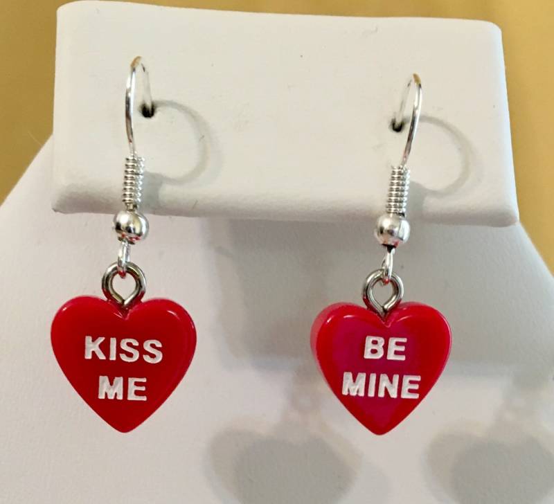 Gespräch Herz Liebe Ohrringe 134 von SandyNationJewelry