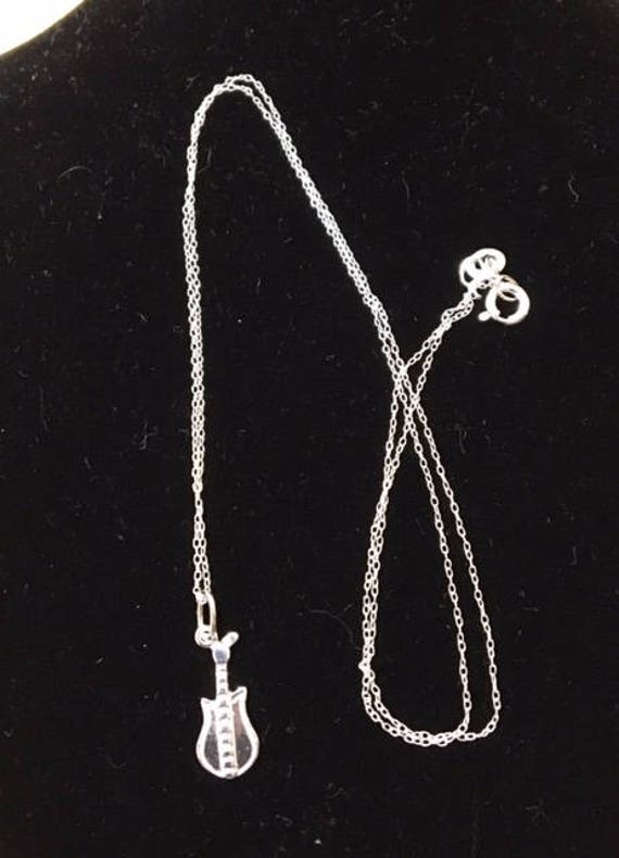 Gitarre Halskette Sterling Silber Ssn10 von SandyNationJewelry