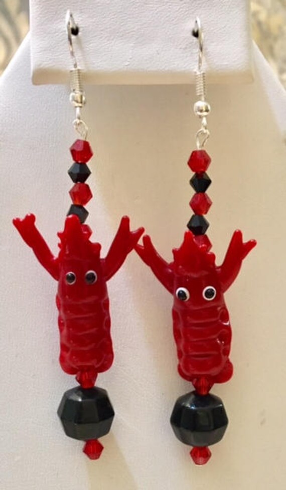 Glas Hummer Ohrringe 121 von SandyNationJewelry